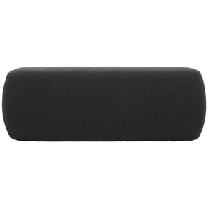 Safavieh Whitley Pine Wood and Fabric Rectangular Ottoman in Black
