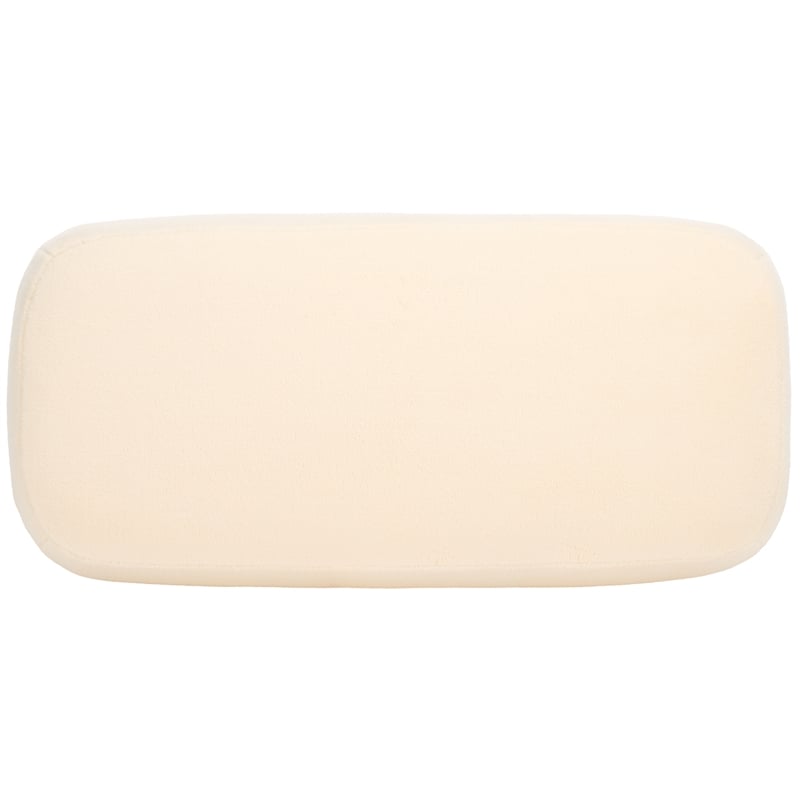 Safavieh Whitley Pine Wood and Fabric Rectangular Ottoman in Cream