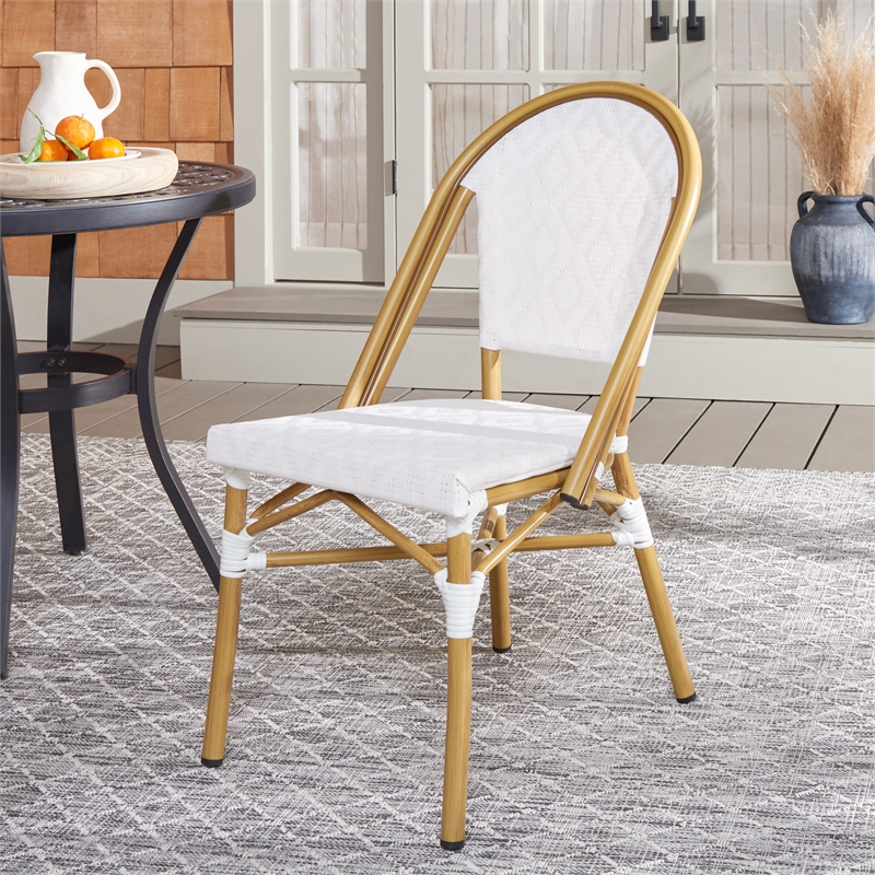 Safavieh Lydia  Aluminum  Bistro Chairs in White