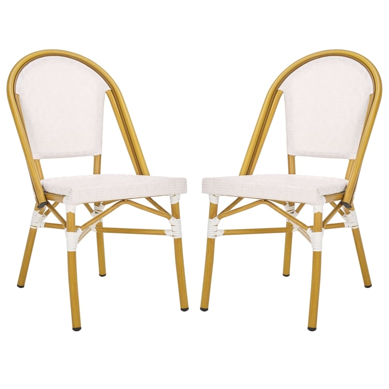 Safavieh Lydia  Aluminum  Bistro Chairs in White