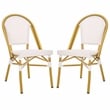 Safavieh Lydia  Aluminum  Bistro Chairs in White