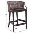 Safavieh Brando Solid Wood and Cotton Counter Stool in Brown / Brown