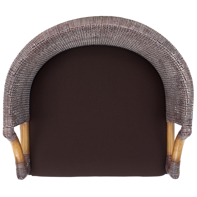 Safavieh Brando Solid Wood and Cotton Counter Stool in Brown / Brown