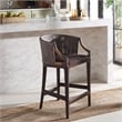 Safavieh Brando Solid Wood and Cotton Counter Stool in Brown / Brown