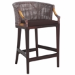 Safavieh Brando Solid Wood and Cotton Counter Stool in Brown / Brown