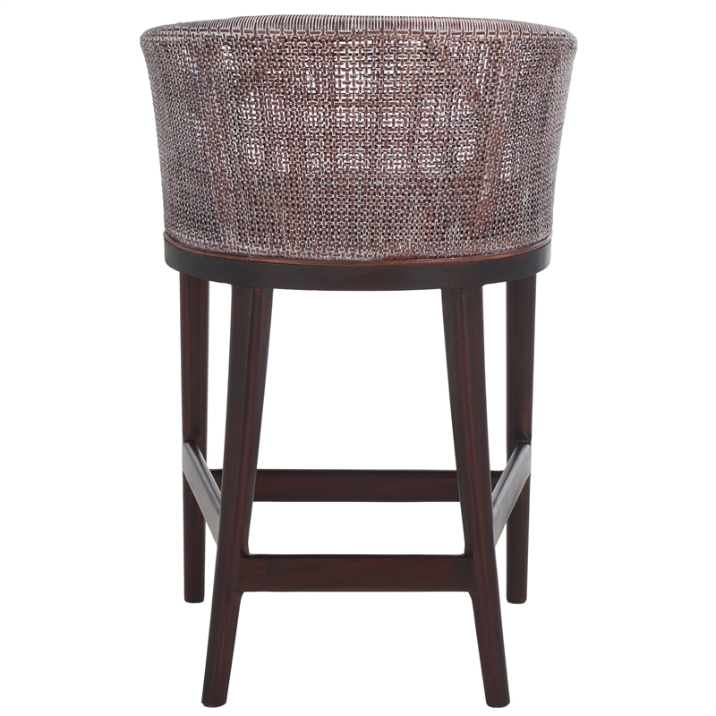 Safavieh Brando Solid Wood and Cotton Counter Stool in Brown / Brown