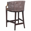 Safavieh Brando Solid Wood and Cotton Counter Stool in Brown / Brown