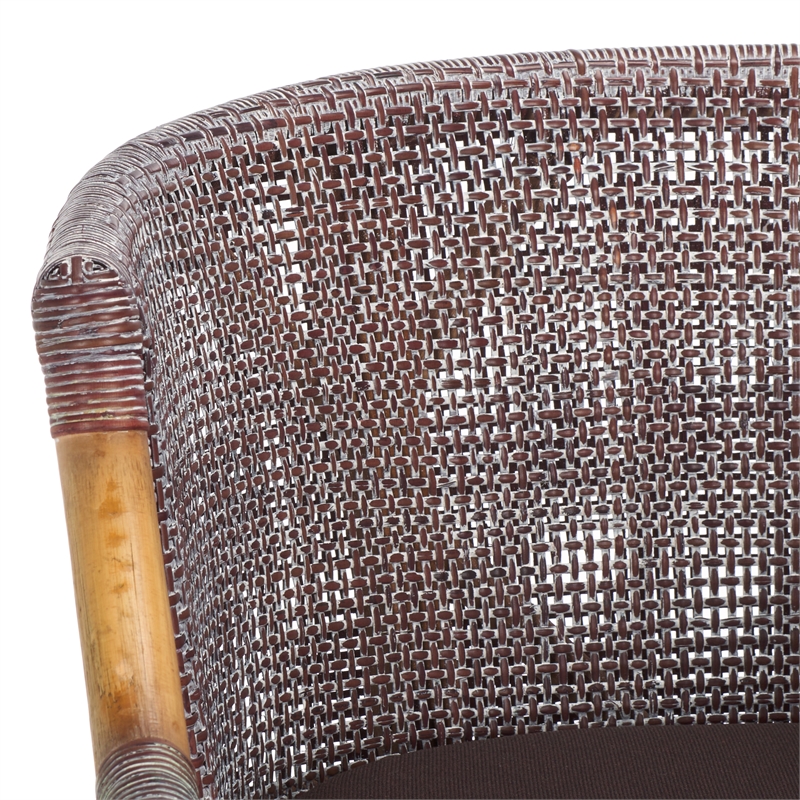 Safavieh Brando Solid Wood and Cotton Counter Stool in Brown / Brown