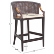 Safavieh Brando Solid Wood and Cotton  Counter Stool in Brown/ White