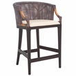 Safavieh Brando Solid Wood and Cotton  Counter Stool in Brown/ White
