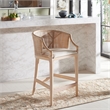 Safavieh Brando Solid Wood and Cotton Counter Stool in Natural / White