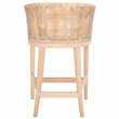 Safavieh Brando Solid Wood and Cotton Counter Stool in Natural / White