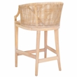 Safavieh Brando Solid Wood and Cotton Counter Stool in Natural / White