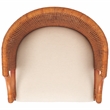 Safavieh Brando Solid Wood and Cotton Counter Stool in Brown/ Black/White
