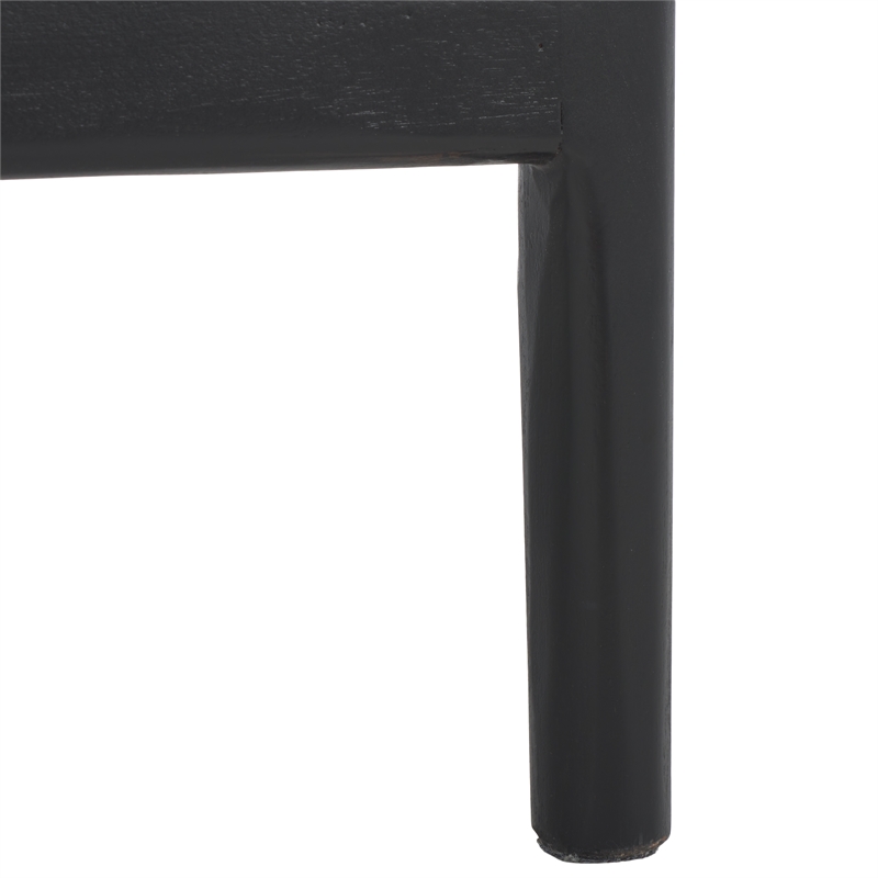 Safavieh Brando Solid Wood and Cotton Counter Stool in Brown/ Black/White