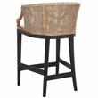 Safavieh Brando Solid Wood and Cotton Counter Stool in Light Gray / Black/ White