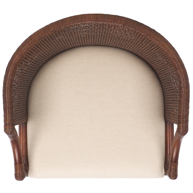 Safavieh Brando Solid Wood and Cotton Counter Stool in Brown/Black/White