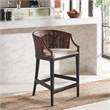 Safavieh Brando Solid Wood and Cotton Counter Stool in Brown/Black/White