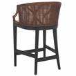 Safavieh Brando Solid Wood and Cotton Counter Stool in Brown/Black/White
