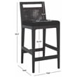 Safavieh Darin Solid Wood and Cotton Counter Stool in  Brown / Black