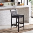 Safavieh Darin Solid Wood and Cotton Counter Stool in  Brown / Black