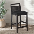 Safavieh Darin Solid Wood and Cotton Counter Stool in  Brown / Black