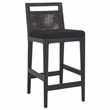 Safavieh Darin Solid Wood and Cotton Counter Stool in  Brown / Black