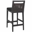 Safavieh Darin Solid Wood and Cotton Counter Stool in  Brown / Black