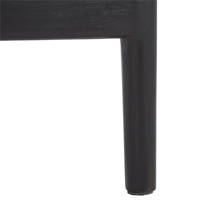 Safavieh Darin Solid Wood and Cotton Counter Stool in  Brown / Black