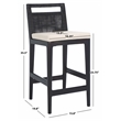 Safavieh Darin Solid Wood and Cotton Counter Stool in Brown / White