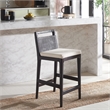 Safavieh Darin Solid Wood and Cotton Counter Stool in Brown / White