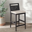 Safavieh Darin Solid Wood and Cotton Counter Stool in Brown / White