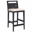 Safavieh Darin Solid Wood and Cotton Counter Stool in Brown / White