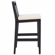 Safavieh Darin Solid Wood and Cotton Counter Stool in Brown / White