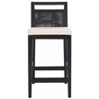 Safavieh Darin Solid Wood and Cotton Counter Stool in Brown / White