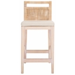 Safavieh Darin  Solid Wood and Cotton  Counter Stool in Natural / White