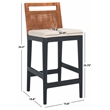 Safavieh Darin  Solid Wood and Cotton Counter Stool in Brown / White