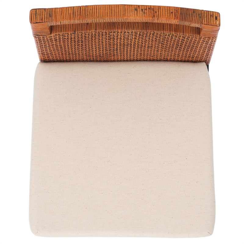 Safavieh Darin  Solid Wood and Cotton Counter Stool in Brown / White