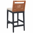 Safavieh Darin  Solid Wood and Cotton Counter Stool in Brown / White