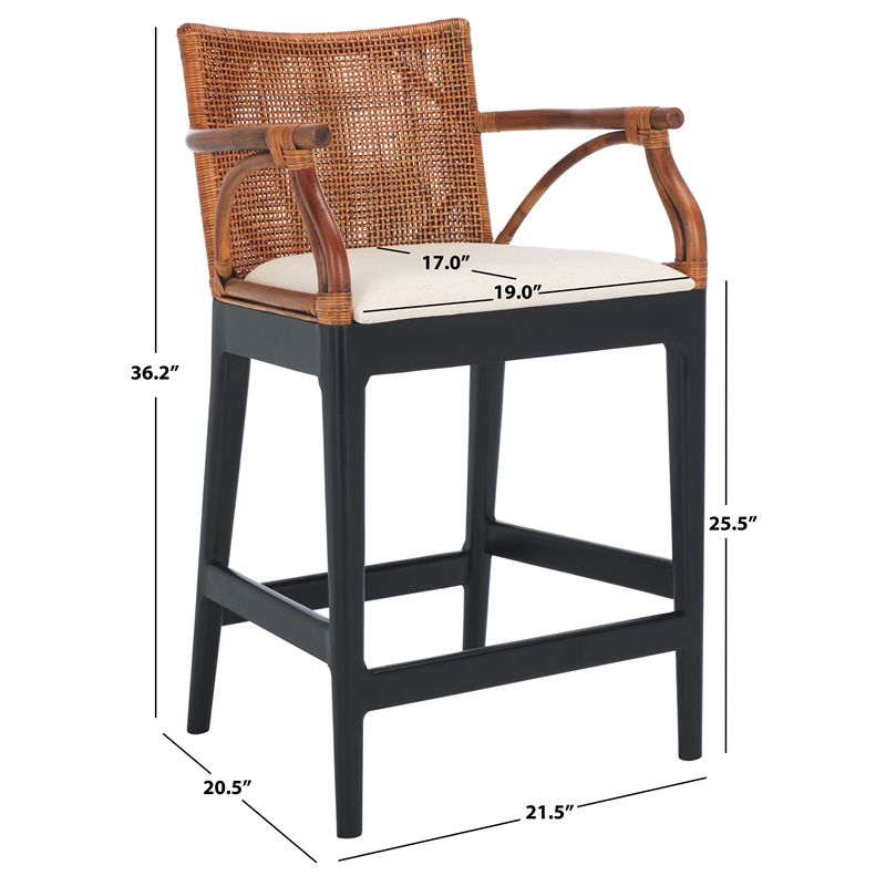Safavieh Gianni Mahogany and Iron Counter Stool in Brown / White