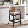 Safavieh Gianni Mahogany and Iron Counter Stool in Brown / White