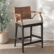 Safavieh Gianni Mahogany and Iron Counter Stool in Brown / White