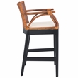 Safavieh Gianni Mahogany and Iron Counter Stool in Brown / White
