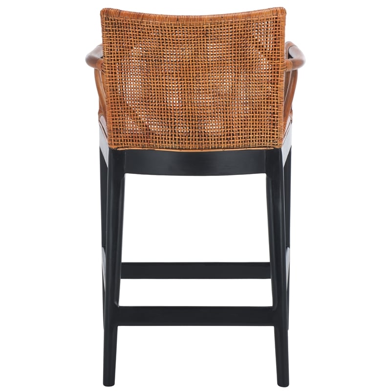 Safavieh Gianni Mahogany and Iron Counter Stool in Brown / White