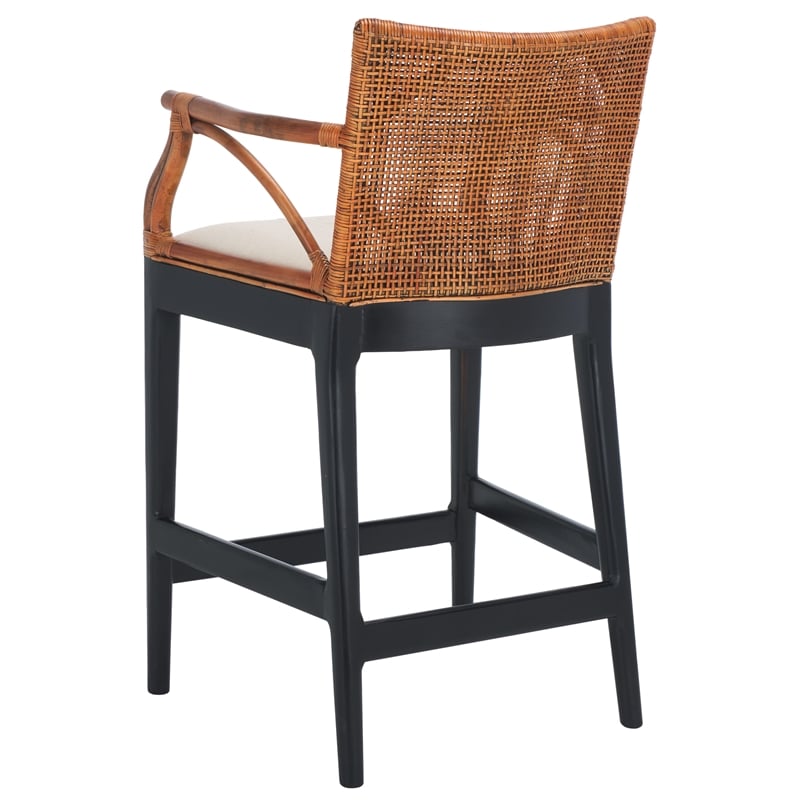 Safavieh Gianni Mahogany and Iron Counter Stool in Brown / White