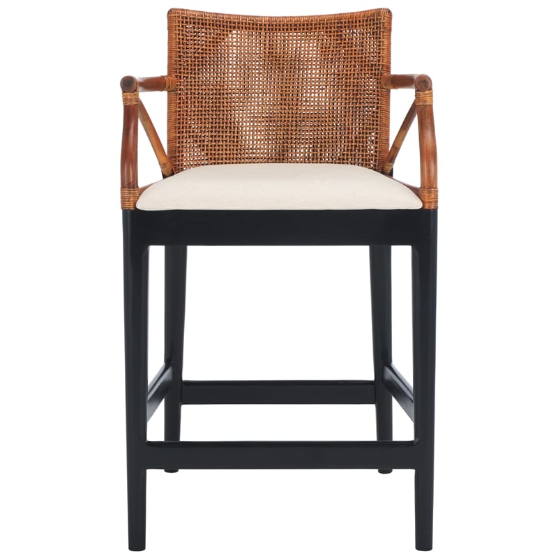 Safavieh Gianni Mahogany and Iron Counter Stool in Brown / White
