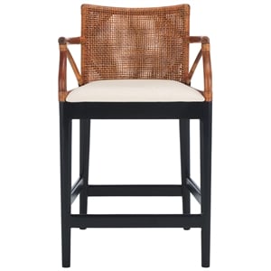 Safavieh Gianni Mahogany and Iron Counter Stool in Brown / White