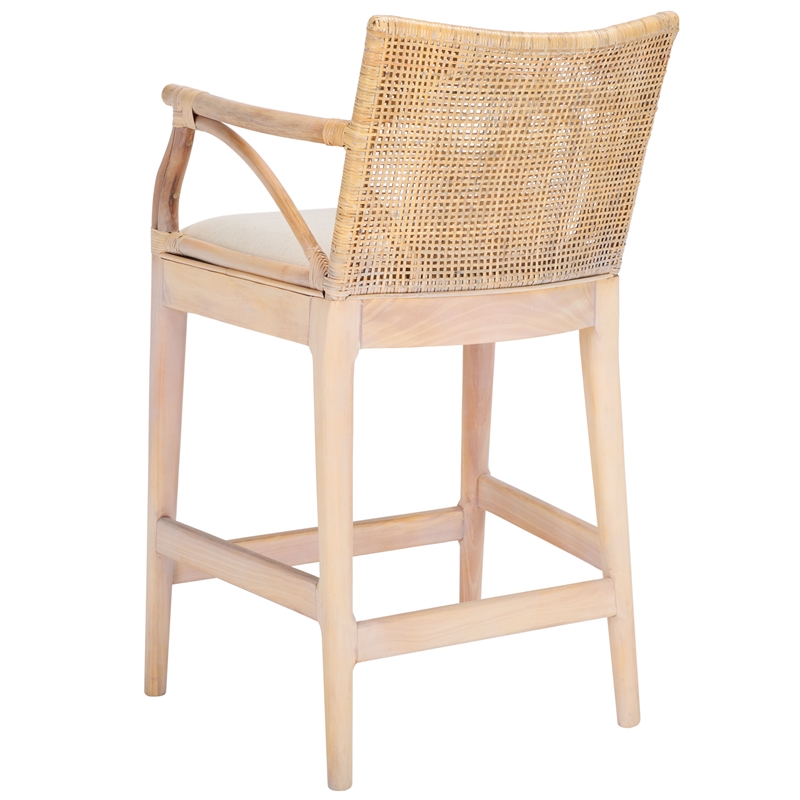 Safavieh Gianni Pine and Iron Counter Stool in Natural / White