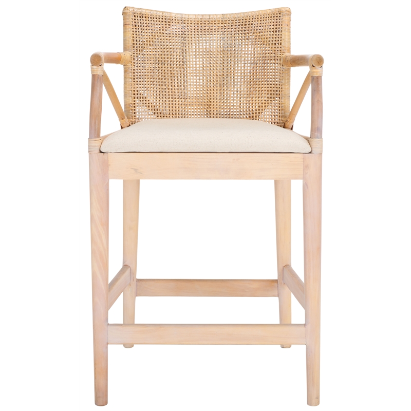 Safavieh Gianni Pine and Iron Counter Stool in Natural / White