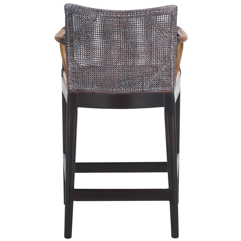 Safavieh Gianni Mahogany and Iron Counter Stool in Brown / Brown